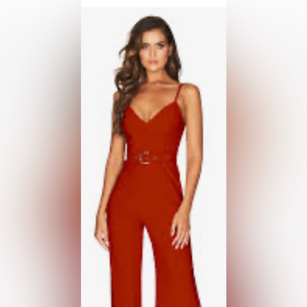 Do + Be Red Spaghetti Strap Jumpsuit. Size L